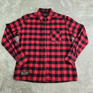 The Vermont Flannel Company Shirt Womens Small Red Black Buffalo Plaid Cabin